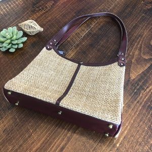 John Romain | Vintage (1970’s) Straw & Leather Shoulder Bag